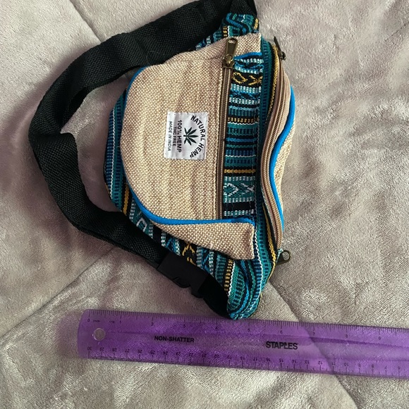 NATURAL HEMP BLUE BELT BAG/ WAIST BAG - Picture 6 of 6
